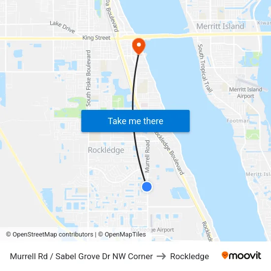 Murrell Rd / Sabel Grove Dr NW Corner to Rockledge map