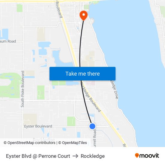 Eyster Blvd @ Perrone Court to Rockledge map