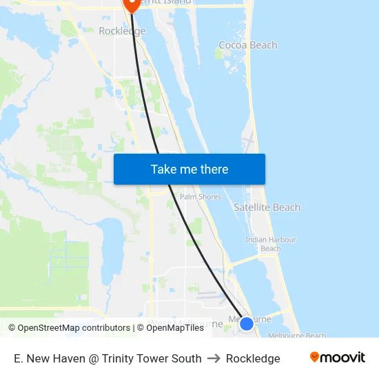 E. New Haven @ Trinity Tower South to Rockledge map