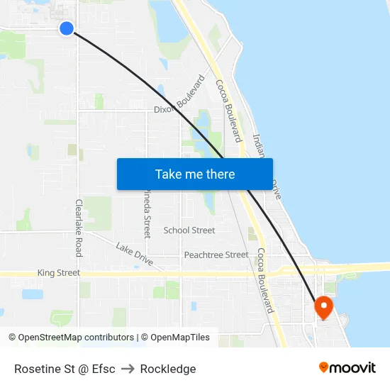 Rosetine St @ Efsc to Rockledge map