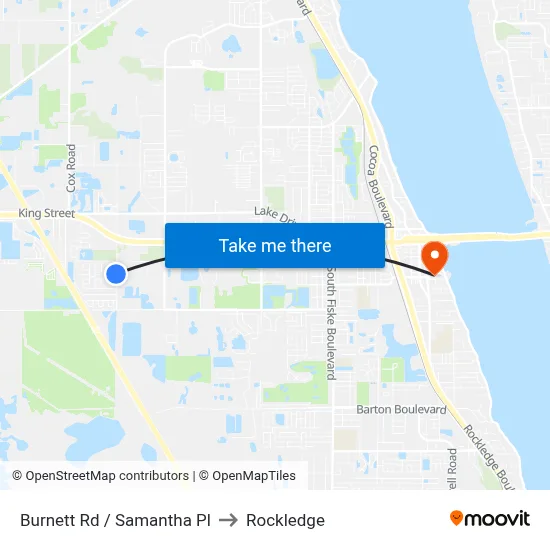 Burnett Rd / Samantha Pl to Rockledge map