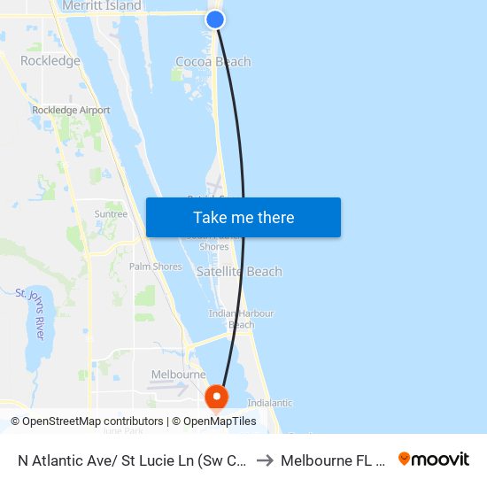 N Atlantic Ave/ St Lucie Ln (Sw Corner) to Melbourne FL USA map