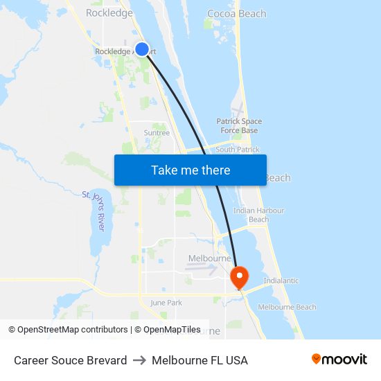 Career Souce Brevard to Melbourne FL USA map
