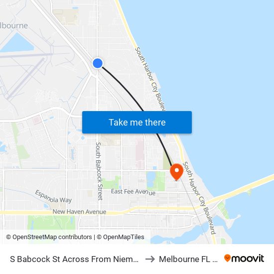 S Babcock St Across From Nieman Ave to Melbourne FL USA map