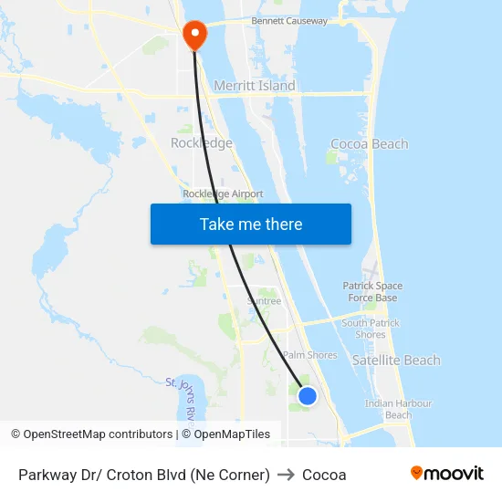 Parkway Dr/ Croton Blvd (Ne Corner) to Cocoa map