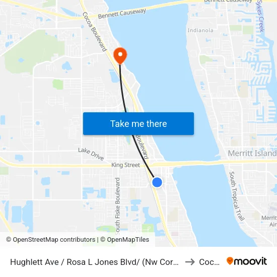 Hughlett Ave / Rosa L Jones Blvd/  (Nw Corner) to Cocoa map