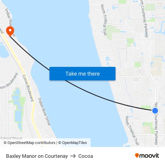 Baxley Manor on Courtenay to Cocoa map