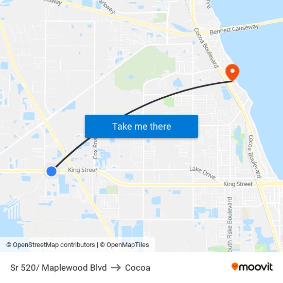 Sr 520/ Maplewood Blvd to Cocoa map