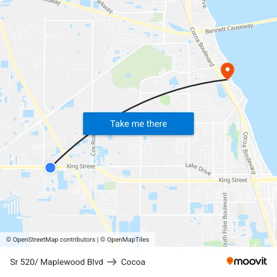 Sr 520/ Maplewood Blvd to Cocoa map