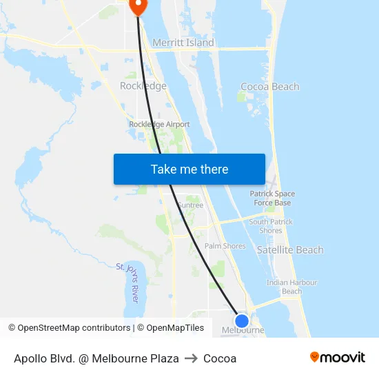 Apollo Blvd. @ Melbourne Plaza to Cocoa map