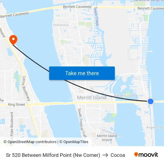 Sr 520 Between Milford Point (Nw Corner) to Cocoa map