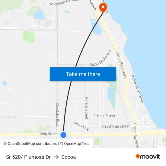 Sr 520/ Plumosa Dr to Cocoa map