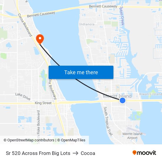 Sr 520 Across From Big Lots to Cocoa map