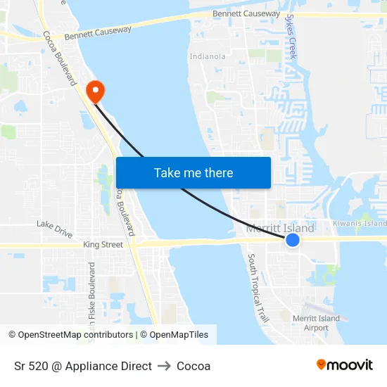 Sr 520 @ Appliance Direct to Cocoa map