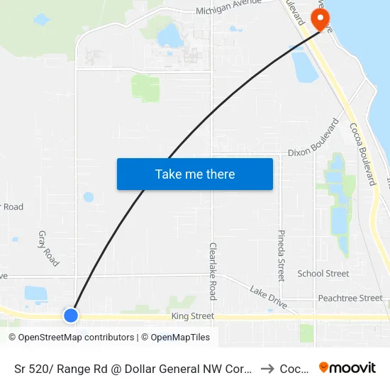 Sr 520/ Range Rd @ Dollar General NW Corner to Cocoa map