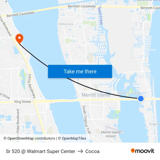 Sr 520 @ Walmart Super Center to Cocoa map