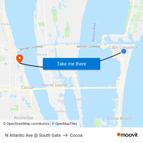 N Atlantic Ave @ South Gate to Cocoa map