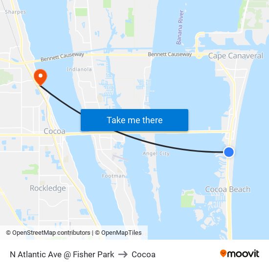 N Atlantic Ave @ Fisher Park to Cocoa map