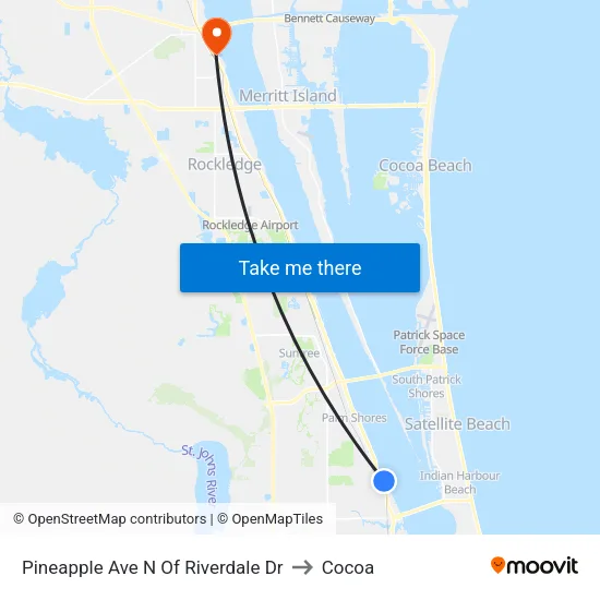 Pineapple Ave N Of Riverdale Dr to Cocoa map