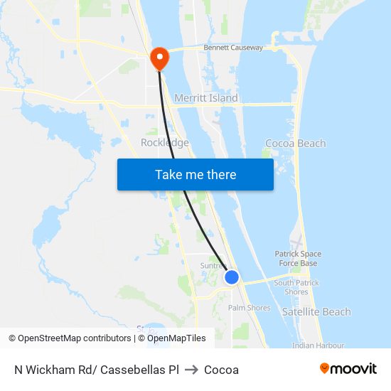 N Wickham Rd/ Cassebellas Pl to Cocoa map