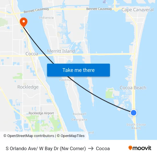 S Orlando Ave/ W Bay Dr (Nw Corner) to Cocoa map
