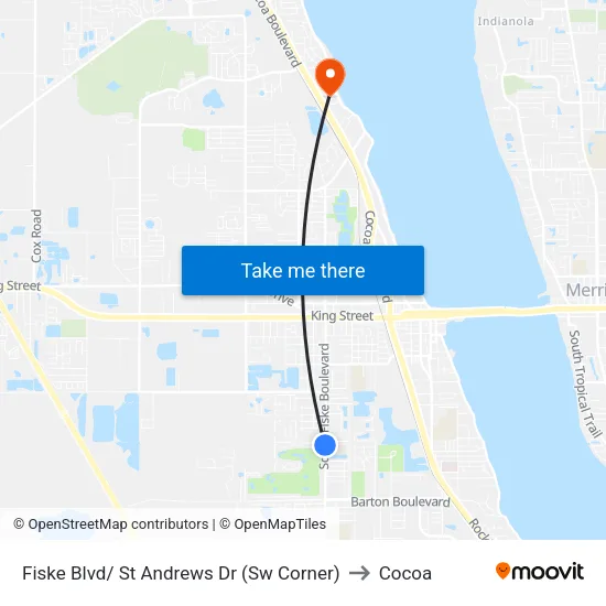 Fiske Blvd/ St Andrews Dr (Sw Corner) to Cocoa map