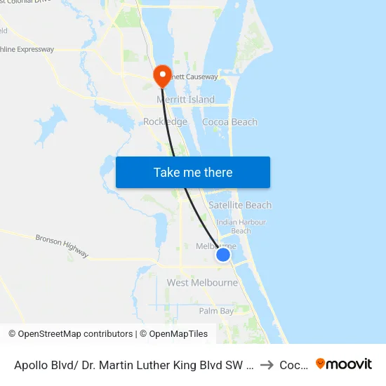 Apollo Blvd/ Dr. Martin Luther King Blvd SW Corner to Cocoa map