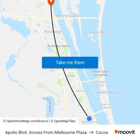Apollo Blvd. Across From Melbourne Plaza to Cocoa map