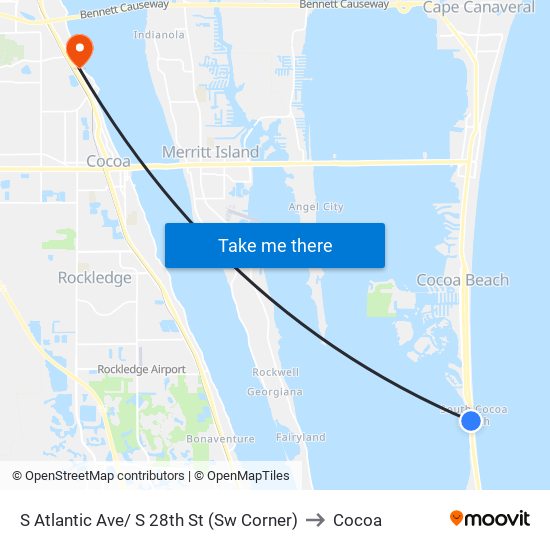 S Atlantic Ave/ S 28th St (Sw Corner) to Cocoa map