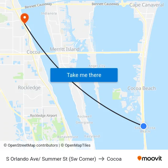 S Orlando Ave/ Summer St (Sw Corner) to Cocoa map