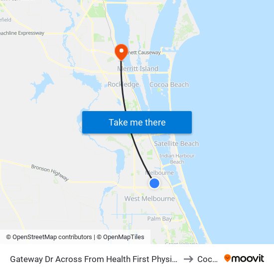 Gateway Dr Across From Health First Physicians to Cocoa map