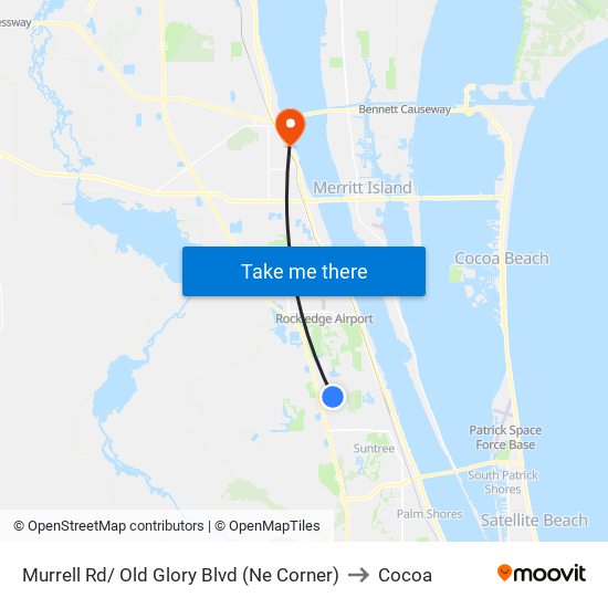 Murrell Rd/ Old Glory Blvd (Ne Corner) to Cocoa map