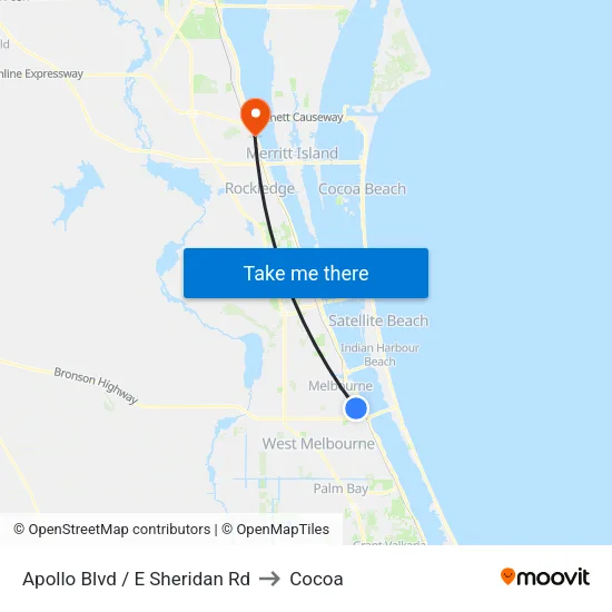 Apollo Blvd / E Sheridan Rd to Cocoa map