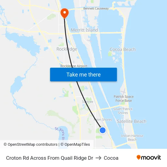 Croton Rd Across From Quail Ridge Dr to Cocoa map