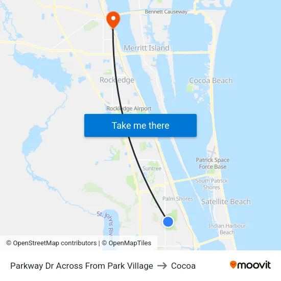 Parkway Dr Across From Park Village to Cocoa map