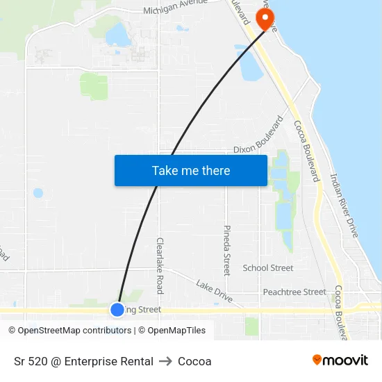 Sr 520 @ Enterprise Rental to Cocoa map