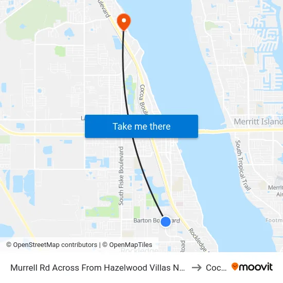 Murrell Rd Across From Hazelwood Villas NW Corner to Cocoa map