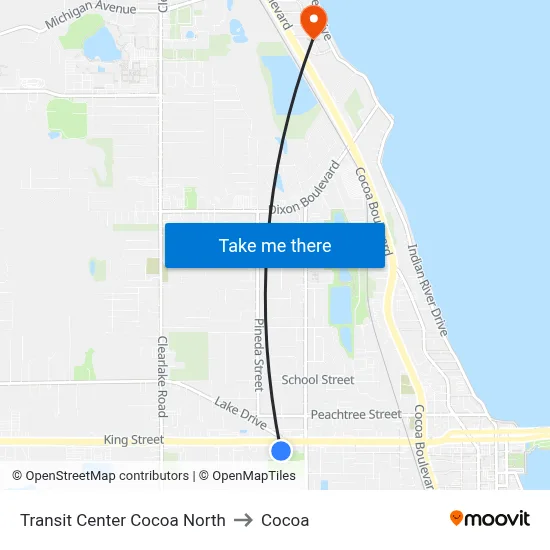 Transit Center Cocoa North to Cocoa map