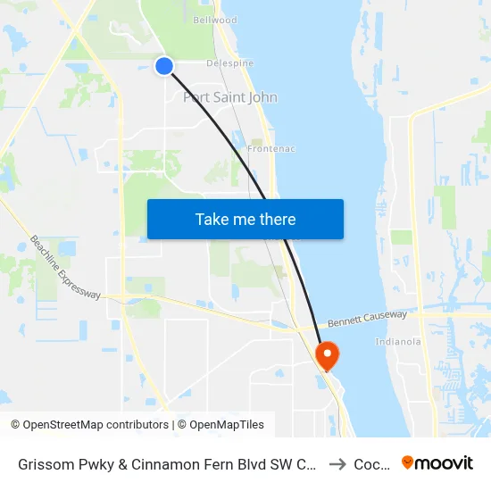 Grissom Pwky & Cinnamon Fern Blvd SW Corner to Cocoa map