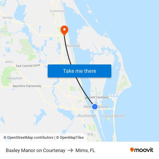 Baxley Manor on Courtenay to Mims, FL map