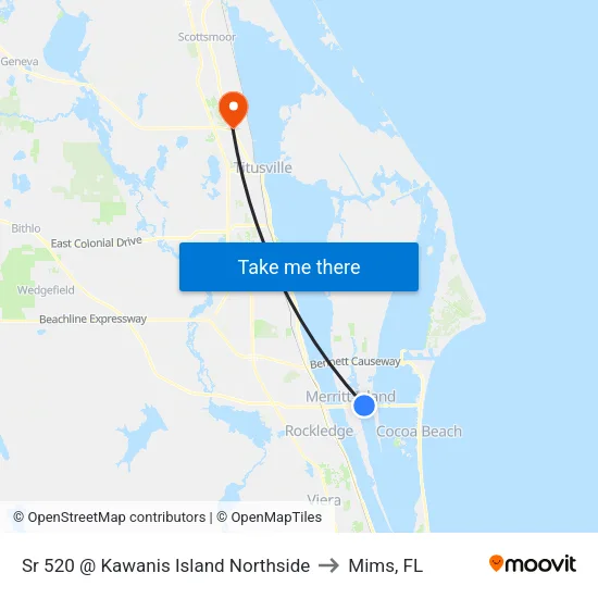 Sr 520 @ Kawanis Island Northside to Mims, FL map
