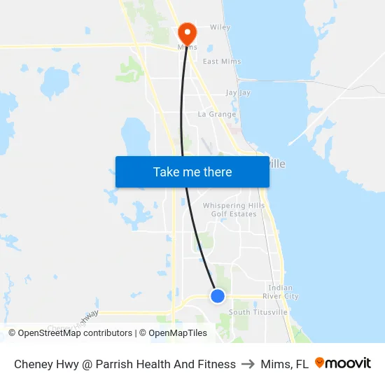 Cheney Hwy @ Parrish Health And Fitness to Mims, FL map