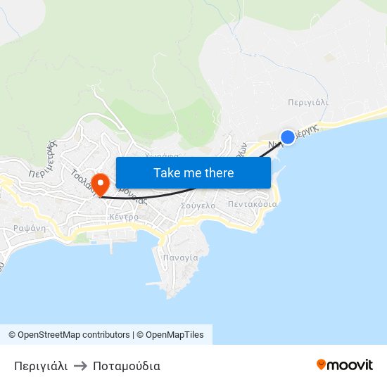 Περιγιάλι to Ποταμούδια map