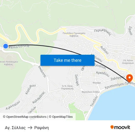 Αγ. Σύλλας to Ραψάνη map