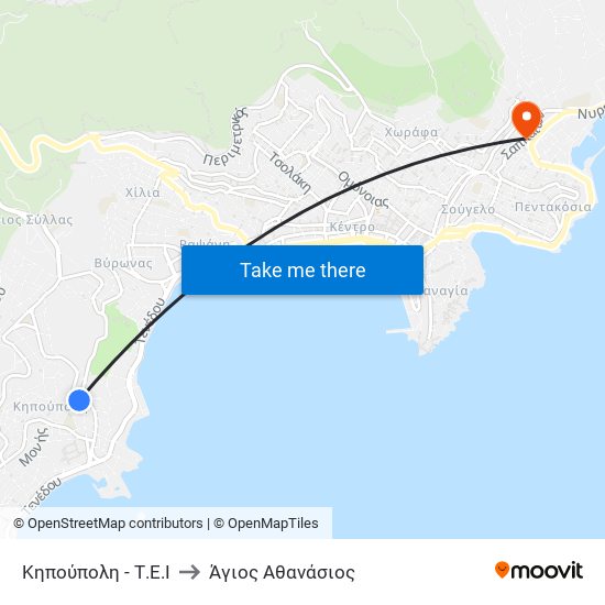 Κηπούπολη - Τ.Ε.Ι to Άγιος Αθανάσιος map