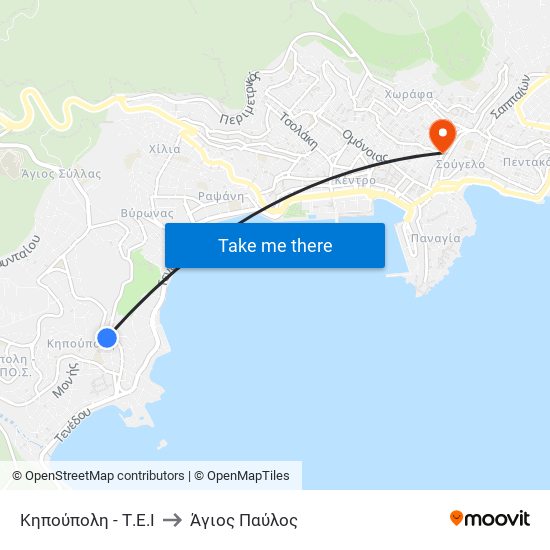 Κηπούπολη - Τ.Ε.Ι to Άγιος Παύλος map