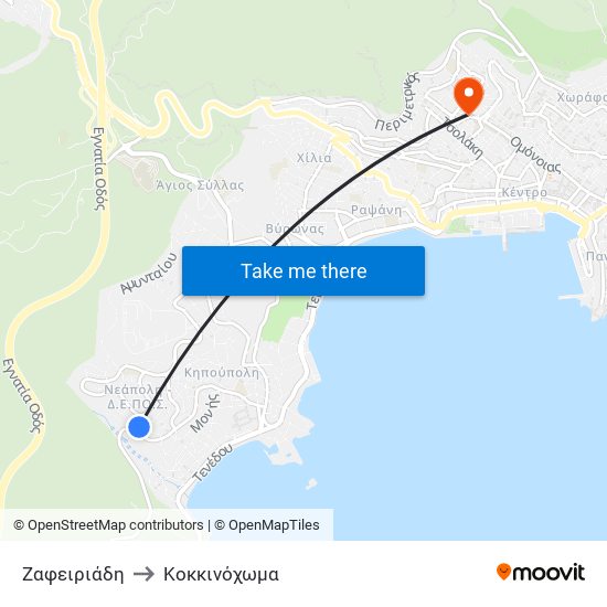 Ζαφειριάδη to Κοκκινόχωμα map