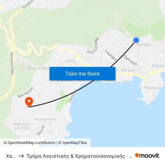 Χαλεπά to Τμήμα Λογιστικής & Χρηματοοικονομικής - ΤΕΙ Ανατολικής Μακεδονίας & Θράκης map