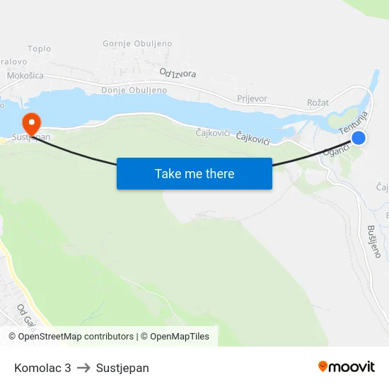 Komolac 3 to Sustjepan map