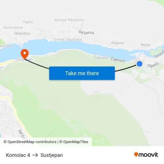 Komolac 4 to Sustjepan map